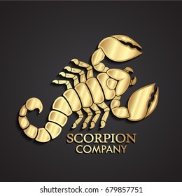 3d golden scorpion logo