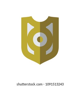 3D Golden SHIELD logo design vector