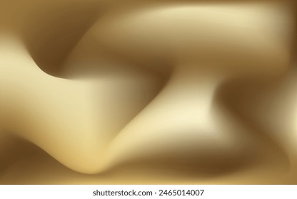 3D Golden Silk Texture background design. Dynamic gold Wave 3D gradient backdrop. Luxury Sand background template, Fashion vector aesthetic can used web banner, poster. 