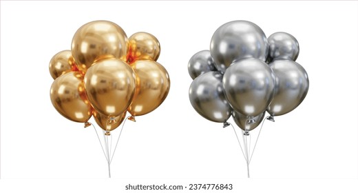 3er-Symbol für Golden und Silber-Ballon