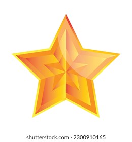 3d golden sparkling star, 3d creative multicolor star, golden gradient star shape