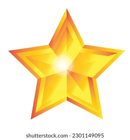 3.ª estrella brillante dorada, estrella multicolor creativa 3d, forma estrella de gradiente dorado