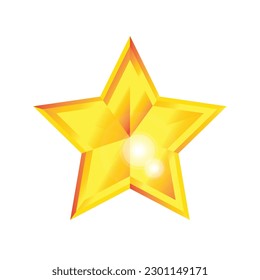 3.ª estrella brillante dorada, estrella multicolor creativa 3d, forma estrella de gradiente dorado