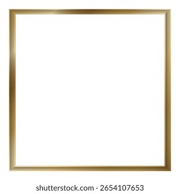 3D golden square frame isolated with white background graphic illustration.