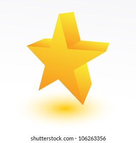 3D Golden Star on white background