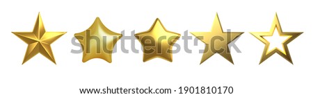 3D Golden star on white background Vector illustration