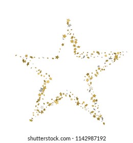 3d Golden star vector banner. Simple form. Template , card, vip, exclusive, certificate, gift luxury privilege voucher store present shopping