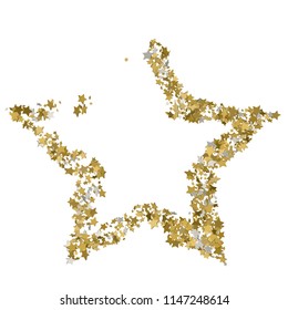 3d Golden star vector banner. Simple form. Template , card, vip, exclusive, certificate, gift luxury privilege voucher store present shopping