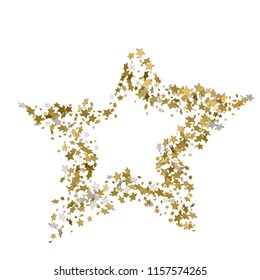 3d Golden star vector banner. Simple form. Template , card, vip, exclusive, certificate, gift luxury privilege voucher store present shopping