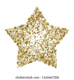 3d Golden star vector banner. Simple form. Template , card, vip, exclusive, certificate, gift luxury privilege voucher store present shopping