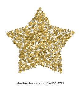 3d Golden star vector banner. Simple form. Template , card, vip, exclusive, certificate, gift luxury privilege voucher store present shopping