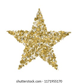 3d Golden star vector banner. Simple form. Template , card, vip, exclusive, certificate, gift luxury privilege voucher store present shopping