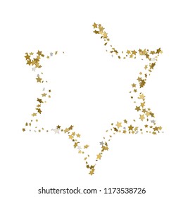 3d Golden star vector banner. Simple form. Template , card, vip, exclusive, certificate, gift luxury privilege voucher store present shopping