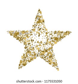 3d Golden star vector banner. Simple form. Template , card, vip, exclusive, certificate, gift luxury privilege voucher store present shopping