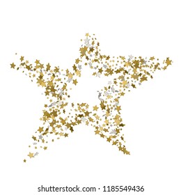 3d Golden star vector banner. Simple form. Template , card, vip, exclusive, certificate, gift luxury privilege voucher store present shopping