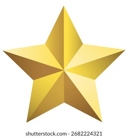 Ilustración vectorial de estrella dorada 3D