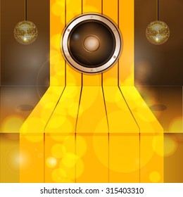 3D Golden Step with Speaker disco balls