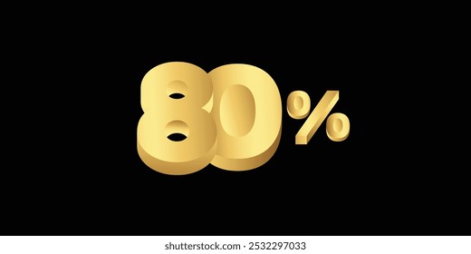 3d golden text , Sale off discount promotion set made of numbers . Vector Illustration ( Discount 80% percent) ( special offer )
