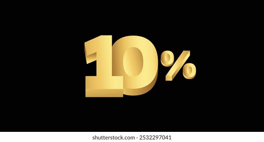 3d golden text , Sale off discount promotion set made of numbers . Vector Illustration ( Discount 10% percent) ( special offer )
