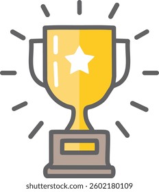 3d golden trophy icon vector design 