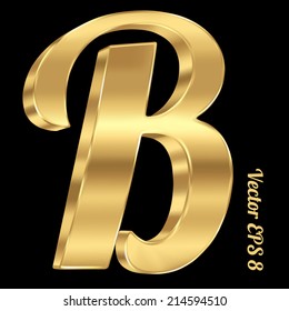 3d Golden Vector Alphabet Letter B Stock Vector (Royalty Free ...