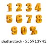 3d numbers yellow