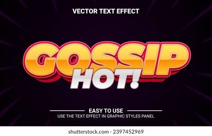 3d gossip hot editable text effect