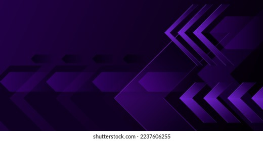 3D gradient abstract background. Purple arrowhead right triangle. Design element for template, card, cover, banner, poster, backdrop, wall. Vector illustration.