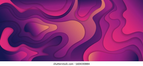 3d gradient background dynamic pink colorful liquid wave element minimal design abstract poster. Futuristic colourful fluid vector graphic illustration banner color curve backdrop