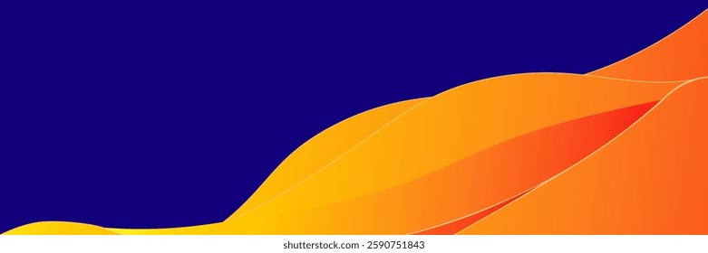 3D gradient blue and orange Wavy Shape. vector eps 10