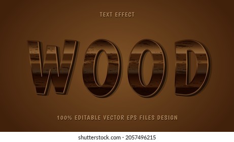 3d Gradient Brown Word Wood Editable Text Effect Design Template. Effect Saved In Graphic Style
