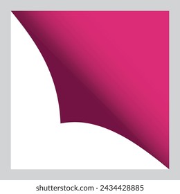 3d gradient color Paper page with curled corner and shadow. Template for your design. Set. Vector illustration. Isolated on grey background. EPS file 115.