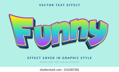 3d Gradient Colorful Word Funny Editable Text Effect Design Template. Effect Saved In Graphic Style