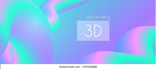 3D Gradient Design. Colorful Abstract Composition. Liquid Color Shape. Vector illustration