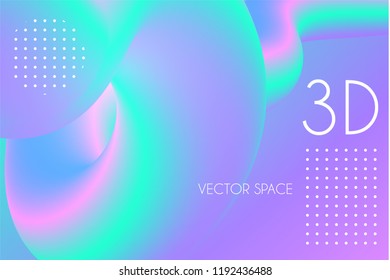 3D Gradient Design. Colorful Abstract Composition. Liquid Color Shape. Vector illustration