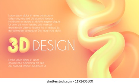 3D Gradient Design. Colorful Abstract Composition. Liquid Color Shape. Vector illustration