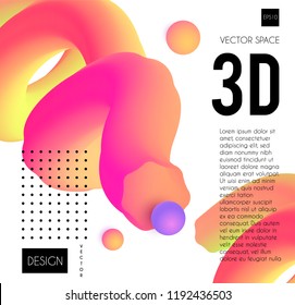 3D Gradient Design. Colorful Abstract Composition. Liquid Color Shape. Vector illustration