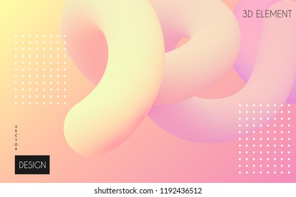 3D Gradient Design. Colorful Abstract Composition. Liquid Color Shape. Vector illustration