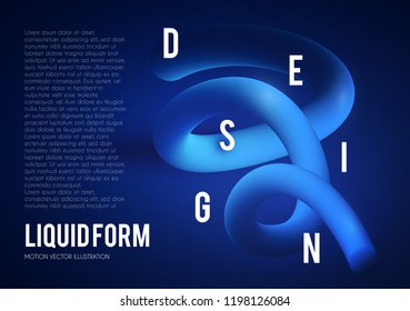 3D Gradient Design. Colorful Abstract Composition. Liquid Color Shape. Vector illustration