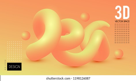 3D Gradient Design. Colorful Abstract Composition. Liquid Color Shape. Vector illustration