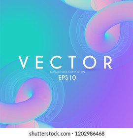 3D Gradient Design. Colorful Abstract Composition. Liquid Color Shape. Vector illustration