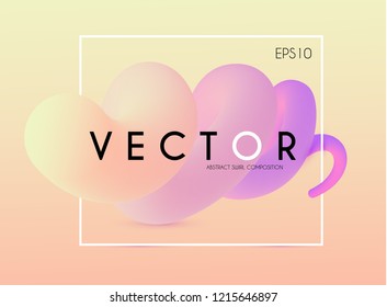 3D Gradient Design. Colorful Abstract Composition. Liquid Color Shape. Vector illustration