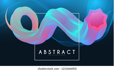 3D Gradient Design. Colorful Abstract Composition. Liquid Color Shape. Vector illustration