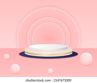 3d gradient detailed stage for product. podium pedestal product display stand background 3d illustrations