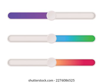 3D Gradient different sliders status bar collection