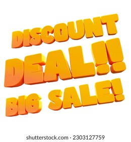 3D Gradient Discount Text Template