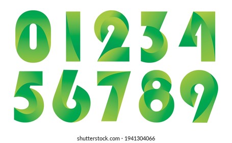 3d gradient figures 123 font vector logo for business