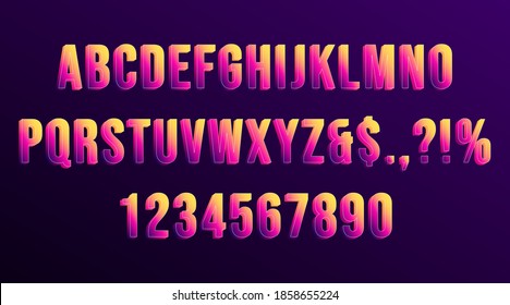 3D gradient letter set. Vector illustration