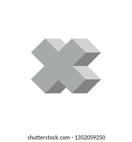 3d gradient letter x logo decoration vector