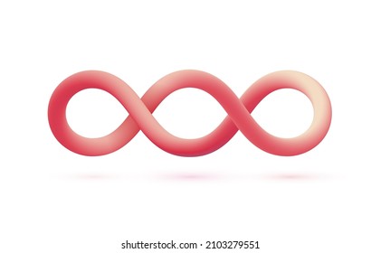 3d gradient liquid shape like infinity symbol. Isolated vector illustration